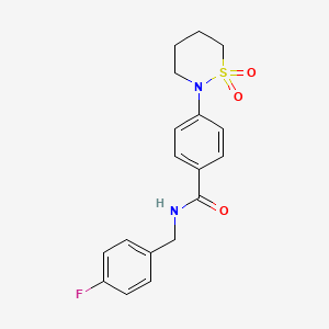 molecular formula C18H19FN2O3S B2696982 4-(1,1-dioxido-1,2-thiazinan-2-yl)-N-(4-fluorobenzyl)benzamide CAS No. 899756-61-7