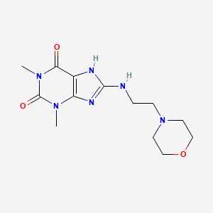 molecular formula C13H20N6O3 B2696983 1,3-二甲基-8-{[2-(吗啉-4-基)乙基]氨基}-3,7-二氢-1H-嘌呤-2,6-二酮 CAS No. 516455-48-4