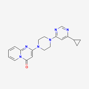 molecular formula C19H20N6O B2696988 2-[4-(6-cyclopropylpyrimidin-4-yl)piperazin-1-yl]-4H-pyrido[1,2-a]pyrimidin-4-one CAS No. 2380180-91-4