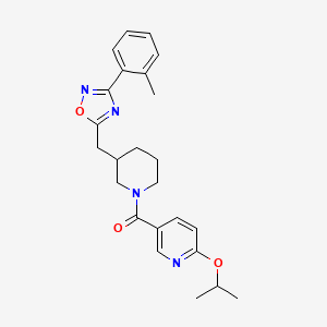 molecular formula C24H28N4O3 B2696992 (6-异丙氧基吡啶-3-基)(3-((3-(邻甲苯)-1,2,4-噁二唑-5-基)甲基哌啪啶-1-基)甲基)甲酮 CAS No. 1705104-03-5