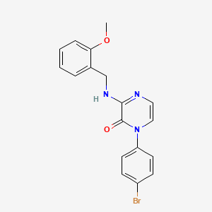 molecular formula C18H16BrN3O2 B2696998 1-(4-bromophenyl)-3-((2-methoxybenzyl)amino)pyrazin-2(1H)-one CAS No. 899999-86-1