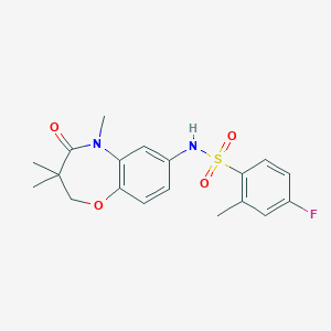 4-fluoro-2-methyl-N-(3,3,5-trimethyl-4-oxo-2,3,4,5-tetrahydrobenzo[b][1,4]oxazepin-7-yl)benzenesulfonamide