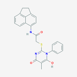 molecular formula C25H21N3O3S B269702 N-(1,2-dihydroacenaphthylen-5-yl)-2-(6-hydroxy-5-methyl-4-oxo-1-phenylpyrimidin-2-yl)sulfanylacetamide 