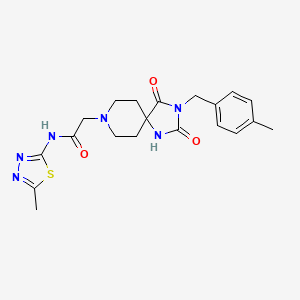 molecular formula C20H24N6O3S B2697023 N-(5-甲基-1,3,4-噻二唑-2-基)-2-(3-(4-甲基苯甲基)-2,4-二氧代-1,3,8-三嗪螺[4.5]癸烷-8-基)乙酰胺 CAS No. 941970-58-7