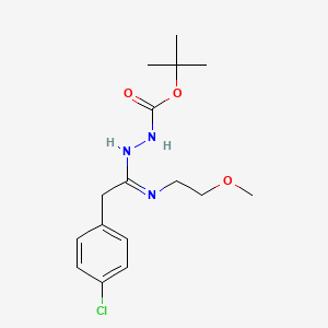 N'-[2-(4-Chloro-phenyl)-1-(2-methoxyethylamino)ethylidene]hydrazinecarboxylic acid tert-butyl ester