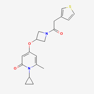 1-cyclopropyl-6-methyl-4-((1-(2-(thiophen-3-yl)acetyl)azetidin-3-yl)oxy)pyridin-2(1H)-one