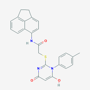 molecular formula C25H21N3O3S B269703 N-(1,2-dihydroacenaphthylen-5-yl)-2-[6-hydroxy-1-(4-methylphenyl)-4-oxopyrimidin-2-yl]sulfanylacetamide 