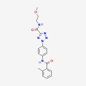 molecular formula C19H20N6O3 B2697037 N-(2-methoxyethyl)-2-(4-(2-methylbenzamido)phenyl)-2H-tetrazole-5-carboxamide CAS No. 1396749-19-1