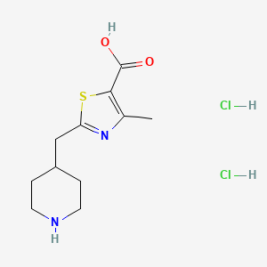 4-Methyl-2-(piperidin-4-ylmethyl)-1,3-thiazole-5-carboxylic acid;dihydrochloride