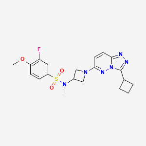 molecular formula C20H23FN6O3S B2697043 N-(1-(3-cyclobutyl-[1,2,4]triazolo[4,3-b]pyridazin-6-yl)azetidin-3-yl)-3-fluoro-4-methoxy-N-methylbenzenesulfonamide CAS No. 2309344-17-8