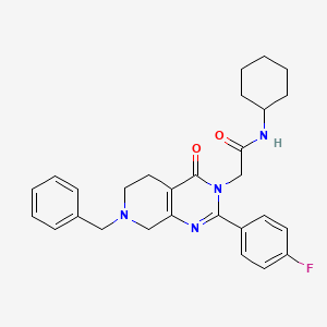 2-[7-benzyl-2-(4-fluorophenyl)-4-oxo-3H,4H,5H,6H,7H,8H-pyrido[3,4-d]pyrimidin-3-yl]-N-cyclohexylacetamide