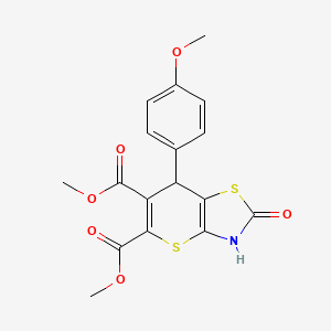 molecular formula C17H15NO6S2 B2697063 dimethyl 7-(4-methoxyphenyl)-2-oxo-3,7-dihydro-2H-thiopyrano[2,3-d]thiazole-5,6-dicarboxylate CAS No. 501108-04-9