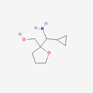 molecular formula C9H17NO2 B2697071 {2-[氨基(环丙基)甲基]氧杂环戊-2-基}甲醇 CAS No. 1820685-19-5