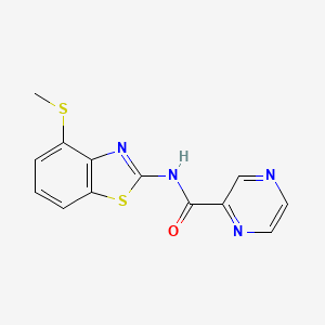 molecular formula C13H10N4OS2 B2697077 N-(4-(methylthio)benzo[d]thiazol-2-yl)pyrazine-2-carboxamide CAS No. 1170445-66-5