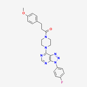 molecular formula C24H24FN7O2 B2697081 1-(4-(3-(4-fluorophenyl)-3H-[1,2,3]triazolo[4,5-d]pyrimidin-7-yl)piperazin-1-yl)-3-(4-methoxyphenyl)propan-1-one CAS No. 920366-25-2