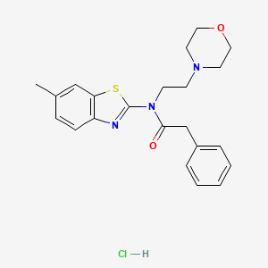 molecular formula C22H26ClN3O2S B2697084 N-(6-methylbenzo[d]thiazol-2-yl)-N-(2-morpholinoethyl)-2-phenylacetamide hydrochloride CAS No. 1215590-60-5