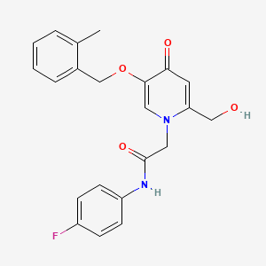 N-(4-fluorophenyl)-2-(2-(hydroxymethyl)-5-((2-methylbenzyl)oxy)-4-oxopyridin-1(4H)-yl)acetamide
