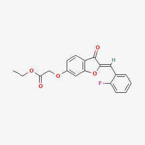 B2697094 (Z)-ethyl 2-((2-(2-fluorobenzylidene)-3-oxo-2,3-dihydrobenzofuran-6-yl)oxy)acetate CAS No. 623117-57-7
