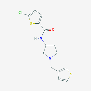 molecular formula C14H15ClN2OS2 B2697097 5-chloro-N-(1-(thiophen-3-ylmethyl)pyrrolidin-3-yl)thiophene-2-carboxamide CAS No. 2310142-30-2