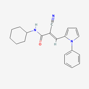 molecular formula C20H21N3O B2697103 (E)-2-cyano-N-cyclohexyl-3-(1-phenylpyrrol-2-yl)prop-2-enamide CAS No. 1164481-99-5