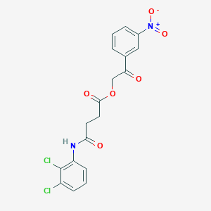 molecular formula C18H14Cl2N2O6 B269711 2-{3-Nitrophenyl}-2-oxoethyl 4-(2,3-dichloroanilino)-4-oxobutanoate 