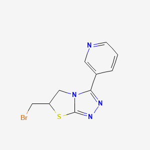 molecular formula C10H9BrN4S B2697111 3-[6-(bromomethyl)-5H,6H-[1,2,4]triazolo[3,4-b][1,3]thiazol-3-yl]pyridine CAS No. 799250-29-6