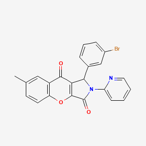 molecular formula C23H15BrN2O3 B2697113 1-(3-Bromophenyl)-7-methyl-2-(pyridin-2-yl)-1,2-dihydrochromeno[2,3-c]pyrrole-3,9-dione CAS No. 634567-96-7