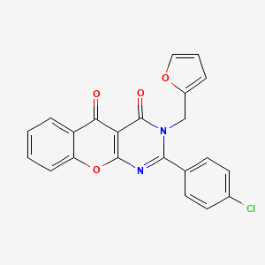 molecular formula C22H13ClN2O4 B2697120 2-(4-chlorophenyl)-3-(furan-2-ylmethyl)-3H-chromeno[2,3-d]pyrimidine-4,5-dione CAS No. 899412-87-4