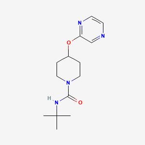 molecular formula C14H22N4O2 B2697126 N-(tert-butyl)-4-(pyrazin-2-yloxy)piperidine-1-carboxamide CAS No. 1448078-99-6