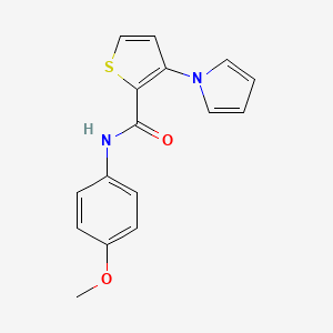 molecular formula C16H14N2O2S B2697128 N-(4-methoxyphenyl)-3-(1H-pyrrol-1-yl)-2-thiophenecarboxamide CAS No. 383147-85-1