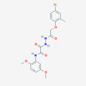 molecular formula C19H20BrN3O6 B269713 2-{2-[(4-bromo-2-methylphenoxy)acetyl]hydrazino}-N-(2,5-dimethoxyphenyl)-2-oxoacetamide 