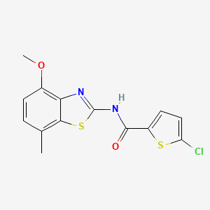 molecular formula C14H11ClN2O2S2 B2697142 5-chloro-N-(4-methoxy-7-methylbenzo[d]thiazol-2-yl)thiophene-2-carboxamide CAS No. 862807-63-4