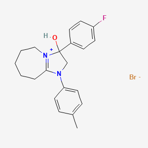 3-(4-fluorophenyl)-3-hydroxy-1-(p-tolyl)-3,5,6,7,8,9-hexahydro-2H-imidazo[1,2-a]azepin-1-ium bromide