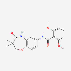 molecular formula C20H22N2O5 B2697160 N-(3,3-dimethyl-4-oxo-2,3,4,5-tetrahydrobenzo[b][1,4]oxazepin-7-yl)-2,6-dimethoxybenzamide CAS No. 921816-89-9