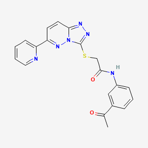 molecular formula C20H16N6O2S B2697164 N-(3-acetylphenyl)-2-[(6-pyridin-2-yl-[1,2,4]triazolo[4,3-b]pyridazin-3-yl)sulfanyl]acetamide CAS No. 891105-29-6