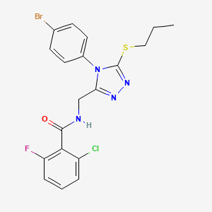N-{[4-(4-bromophenyl)-5-(propylsulfanyl)-4H-1,2,4-triazol-3-yl]methyl}-2-chloro-6-fluorobenzamide