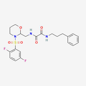 N1-((3-((2,5-difluorophenyl)sulfonyl)-1,3-oxazinan-2-yl)methyl)-N2-(3-phenylpropyl)oxalamide