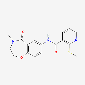 molecular formula C17H17N3O3S B2697181 N-(4-甲基-5-氧代-2,3,4,5-四氢苯并[f][1,4]噁唑-7-基)-2-(甲硫基)烟酰胺 CAS No. 1211176-39-4