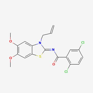 molecular formula C19H16Cl2N2O3S B2697186 (Z)-N-(3-allyl-5,6-dimethoxybenzo[d]thiazol-2(3H)-ylidene)-2,5-dichlorobenzamide CAS No. 897613-71-7