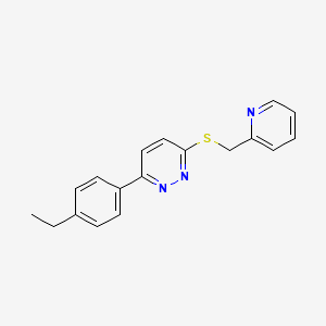 molecular formula C18H17N3S B2697188 3-(4-Ethylphenyl)-6-(pyridin-2-ylmethylsulfanyl)pyridazine CAS No. 896045-78-6