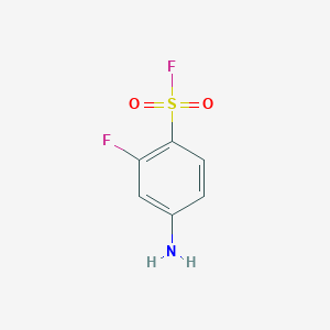 molecular formula C6H5F2NO2S B2697190 4-Amino-2-fluorobenzene-1-sulfonyl fluoride CAS No. 1989659-91-7