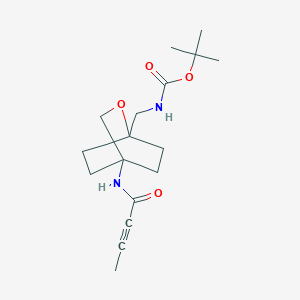 molecular formula C17H26N2O4 B2697191 Tert-butyl N-[[4-(but-2-ynoylamino)-2-oxabicyclo[2.2.2]octan-1-yl]methyl]carbamate CAS No. 2411245-03-7