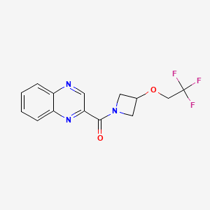 molecular formula C14H12F3N3O2 B2697197 喹喔啉-2-基(3-(2,2,2-三氟乙氧基)氮杂环丁烷-1-基)甲酮 CAS No. 2034594-96-0