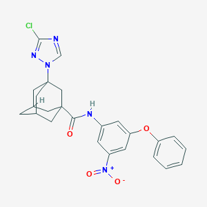 molecular formula C25H24ClN5O4 B269721 3-(3-chloro-1H-1,2,4-triazol-1-yl)-N-{3-nitro-5-phenoxyphenyl}-1-adamantanecarboxamide 