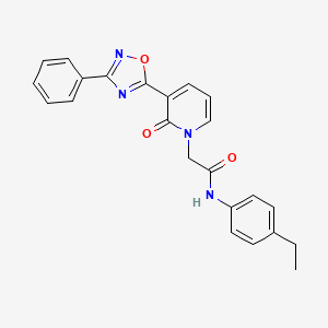 molecular formula C23H20N4O3 B2697212 N-(4-ethylphenyl)-2-[2-oxo-3-(3-phenyl-1,2,4-oxadiazol-5-yl)pyridin-1(2H)-yl]acetamide CAS No. 1105249-94-2