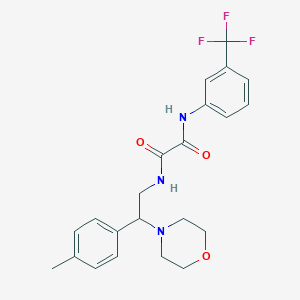 molecular formula C22H24F3N3O3 B2697213 N1-(2-morpholino-2-(p-tolyl)ethyl)-N2-(3-(trifluoromethyl)phenyl)oxalamide CAS No. 899999-29-2