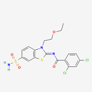 (Z)-2,4-dichloro-N-(3-(2-ethoxyethyl)-6-sulfamoylbenzo[d]thiazol-2(3H)-ylidene)benzamide