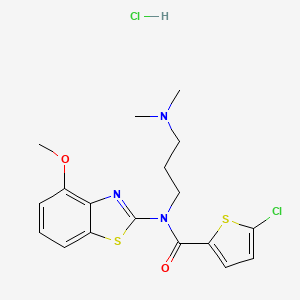 molecular formula C18H21Cl2N3O2S2 B2697216 5-氯-N-(3-(二甲胺基)丙基)-N-(4-甲氧基苯并[d]噻唑-2-基)噻吩-2-甲酰胺盐酸盐 CAS No. 1215375-05-5