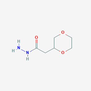 molecular formula C6H12N2O3 B2697220 2-(1,4-Dioxan-2-yl)acetohydrazide CAS No. 2119574-87-5