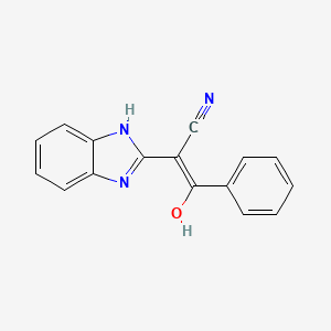 molecular formula C16H11N3O B2697222 2-(1H-Benzoimidazol-2-yl)-3-hydroxy-3-phenyl-acrylonitrile CAS No. 134259-13-5